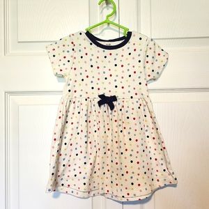 Girls White & Colorful Polkadot Dress - Sz. 24mo